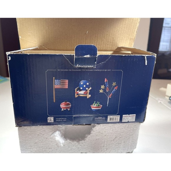 Mini World by Giftcraft 4th of July America 5 Pc. Flag Chair BBQ Fireworks Drink - Picture 5 of 8